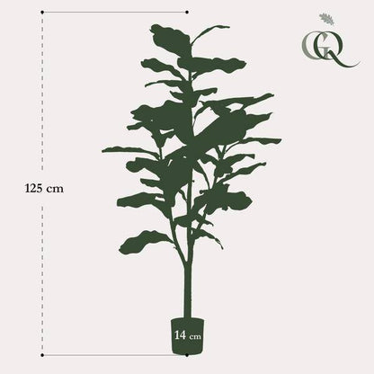 Kunstpflanze - Ficus Lyrata - Tabakpflanze - 120 cm