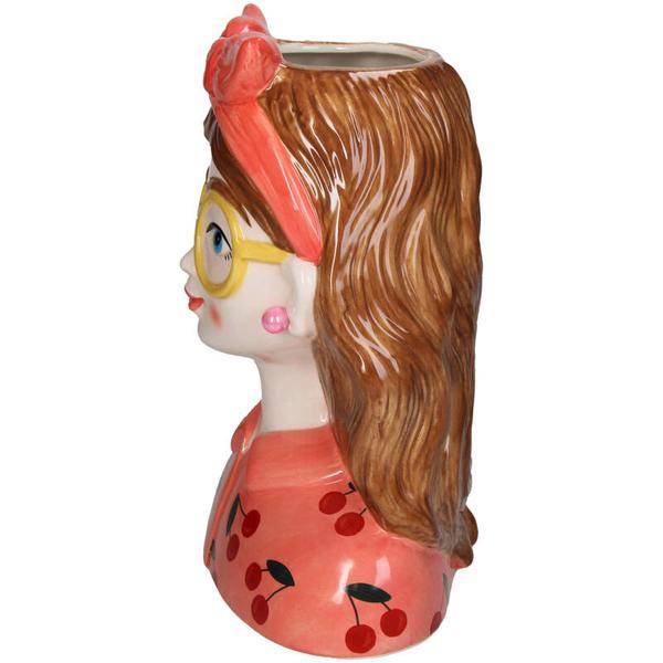 Vase Fashion Lady 'Jessie' 27 cm - Mit Brille und Haarband - Oasis of Life