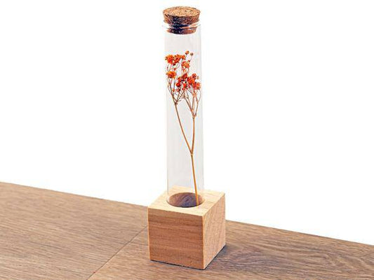 Trockenblumenständer aus Holz - Tube S - Blumen und Kräuter + Trockenblumenarrangement 