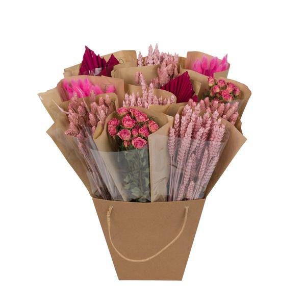 Getrocknete Blumen – Getrockneter Mono Mix – Rosa – ↕50cm – Handgebundener Trockenblumenstrauß – Langlebig & pflegeleicht – Dekoration & Geschenkidee