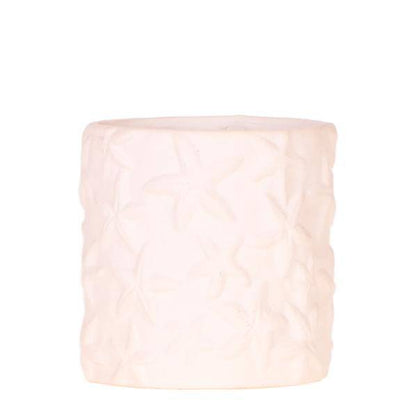 Star Fish Blumentopf Off White Ø9cm – Dekorativer Keramiktopf mit Seestern-Muster – Sommerlicher Pflanzentopf im maritimen Design – Blumendeko für Wohnzimmer, Küche & Bad 