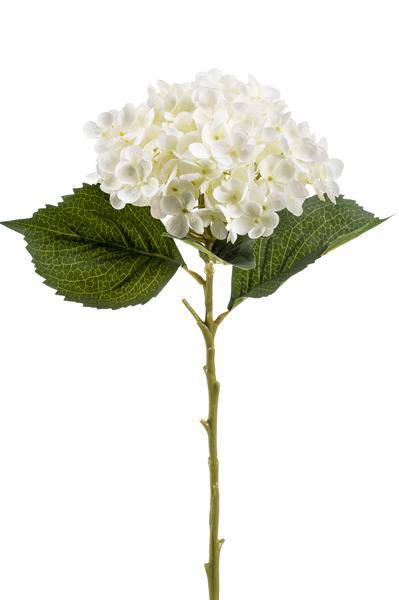 Künstliche Blumen - Blumenstrauß - Solo - Weiß - Hortensienblüten - 52 cm - 8 Stück