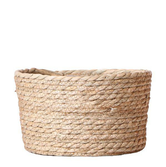 Schilfkorb Blumenschale – Ø30cm – Runde dekorative Pflanzschale aus Naturgeflecht – Handgefertigt – Für Orchideen, Sukkulenten & Zimmerpflanzen – Boho & Dschungel-Stil 