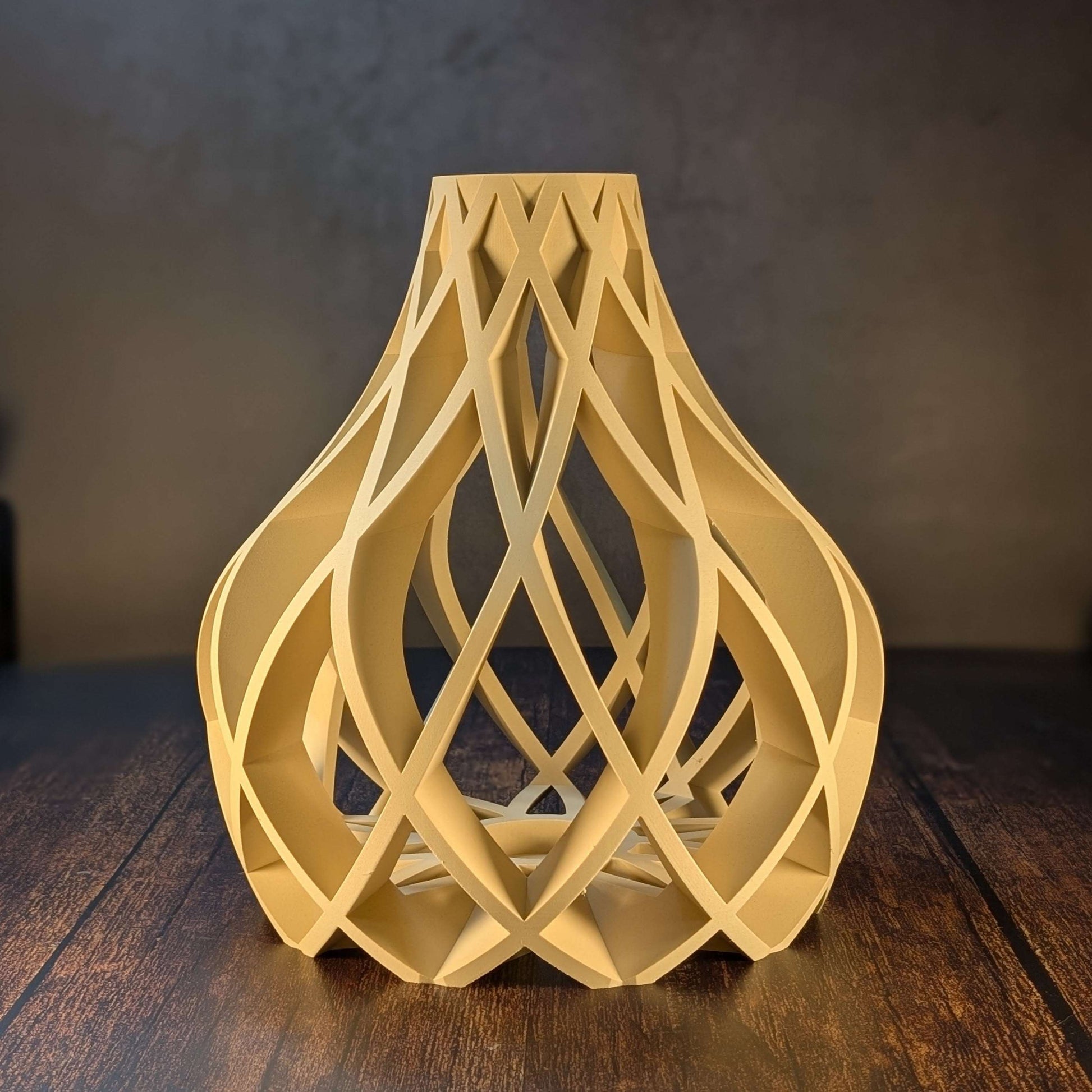 Vulkan Vase White Oak – Design-Vase aus PLA-Wood im 3D-Druck – Moderne Holzoptik – Nachhaltige Deko-Vase für Trockenblumen & Zweige