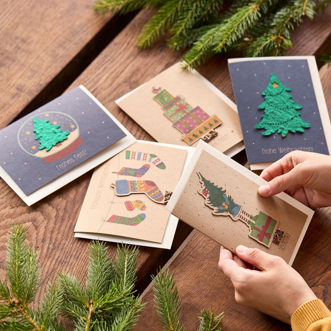 5 Weihnachtskarten im Set 